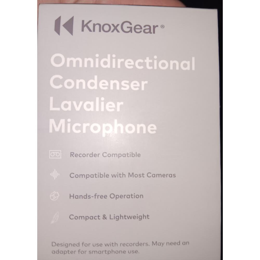 KnoxGear Omnidirectional Condenser Microphone Clip on Ideal for Interviews NEW